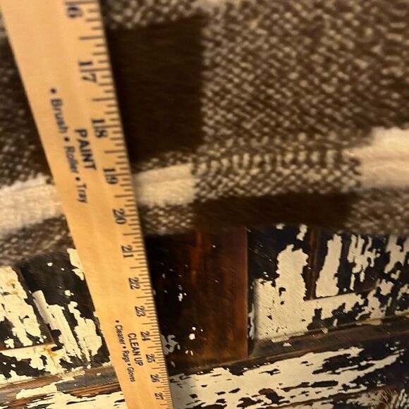 HOUSE OF HARLOW 1960 wool blend teddy fleece cropped flannel shirt jacket Large - Picture 6 of 7